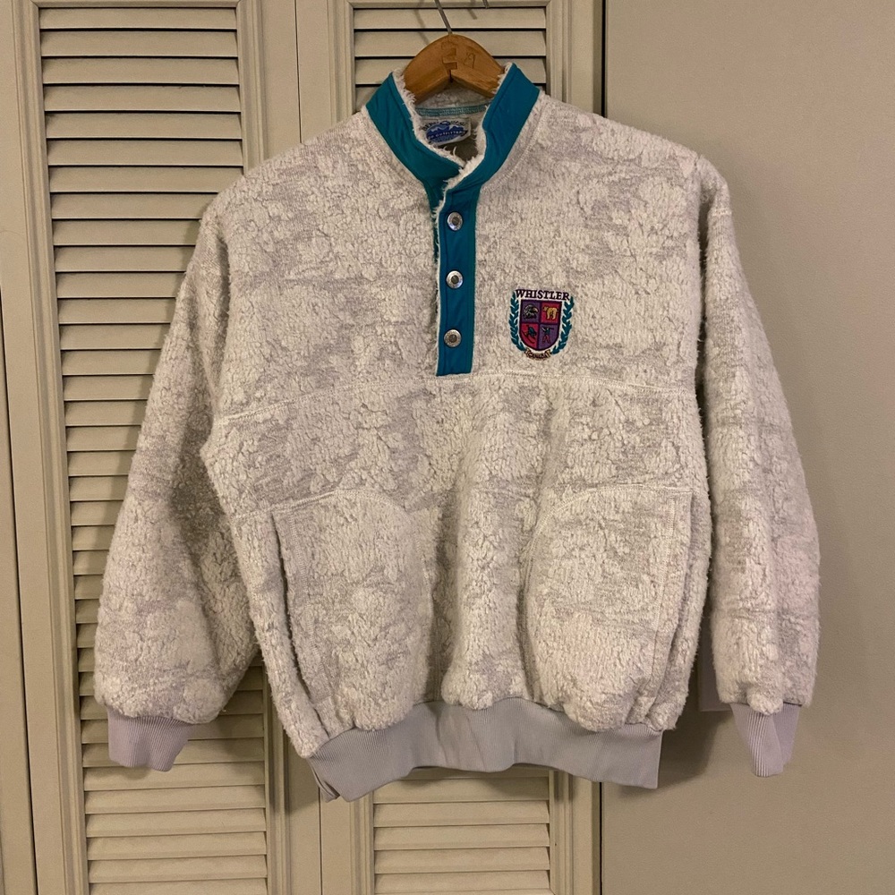 Vintage Whistler Pullover with Three Button Closure